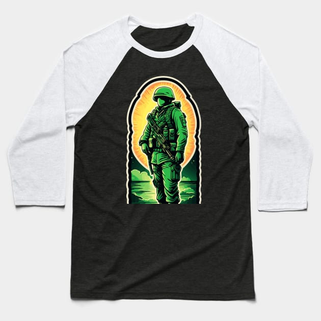 Soldiers Defending the Final Frontier Baseball T-Shirt by abdellahyousra